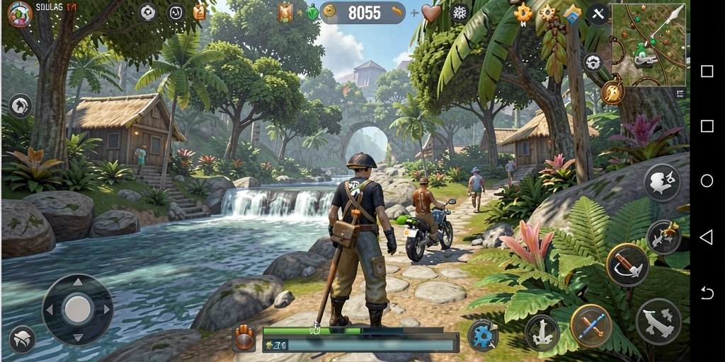 Tampilan menarik dari gameplay simulasi kehidupan di 8055.
