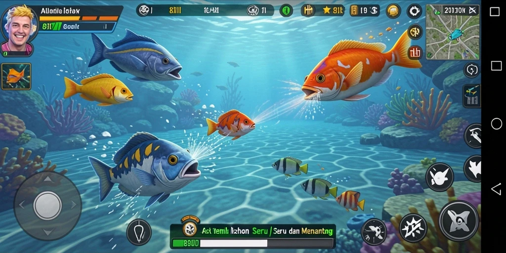 Gameplay Tembak Ikan yang seru dan dinamis.