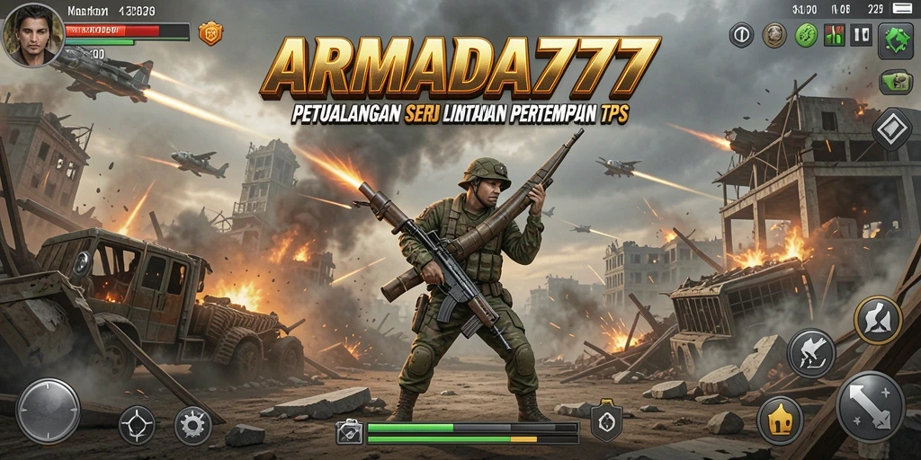 Tampilan aksi seru di ARMADA777 dengan gameplay TPS yang dinamis.