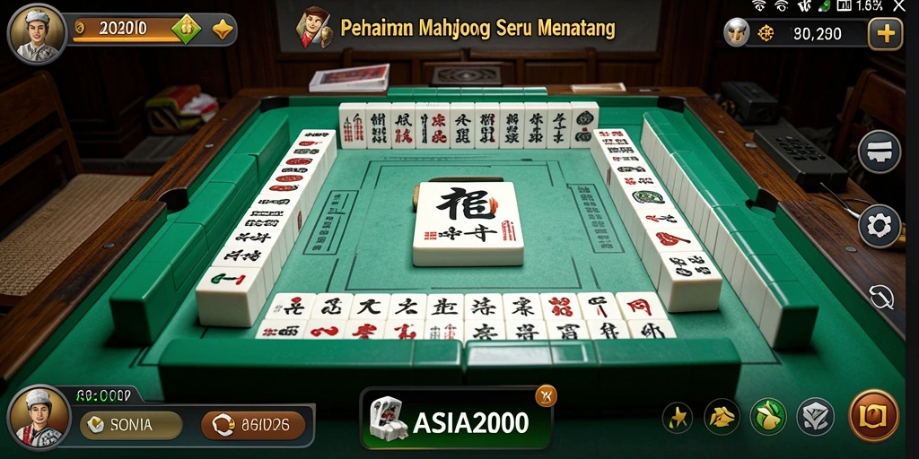 Tampilan gameplay Mahjong yang seru di ASIA200.