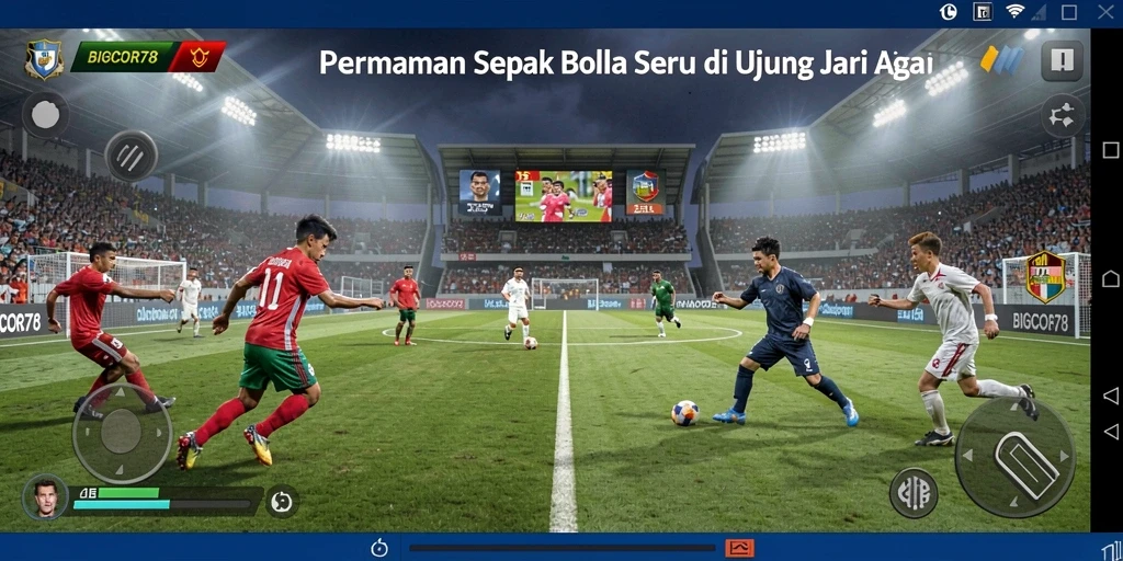 Tangkapan layar gameplay <strong>BIGCOR78</strong> yang mendebarkan saat mencetak gol.