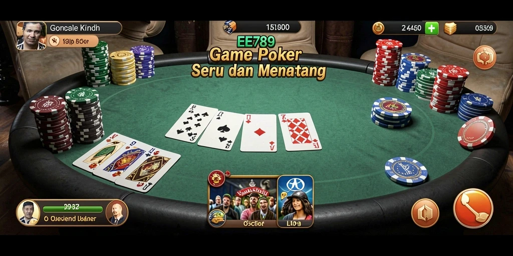 Screenshot EE789 menampilkan aksi intens permainan Poker.