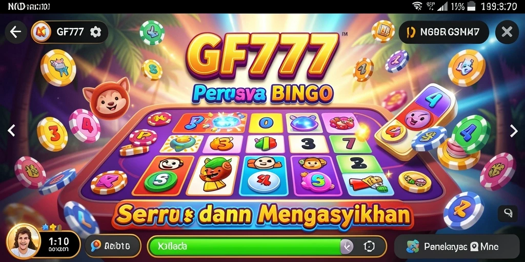 Tampilan seru dari gameplay Bingo GF777 yang penuh warna.