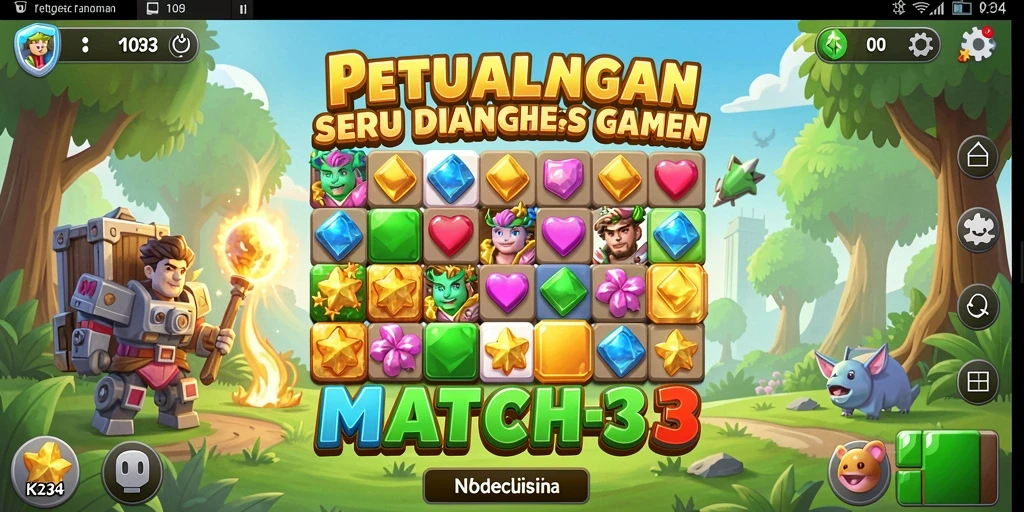 Tangkapan layar K234 menampilkan gameplay menarik dari Match-3 yang menantang.