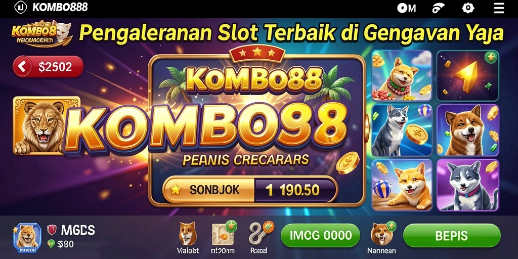 Screenshot KOMBO88 menampilkan gameplay Slot yang mendebarkan dan beragam tema.