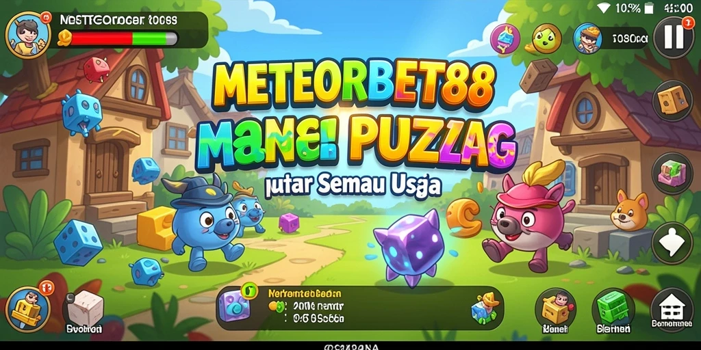 Screenshot gameplay dari METEORBET88 yang menampilkan tantangan puzzle menarik.