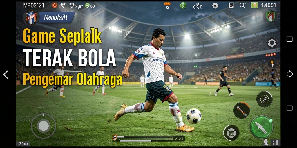 Tampilan gameplay MPO2121 dengan aksi sepak bola yang menegangkan.