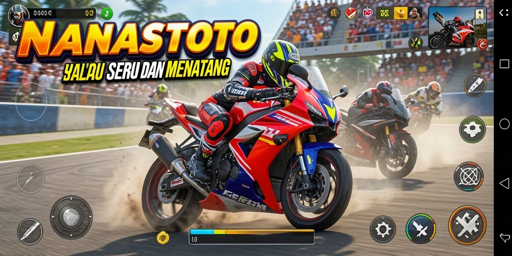 Tangkap aksi seru dalam balapan motor di NANASTOTO.