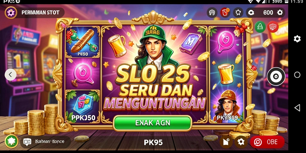 Screenshot gameplay PK95 yang menarik dengan tema slot beragam.
