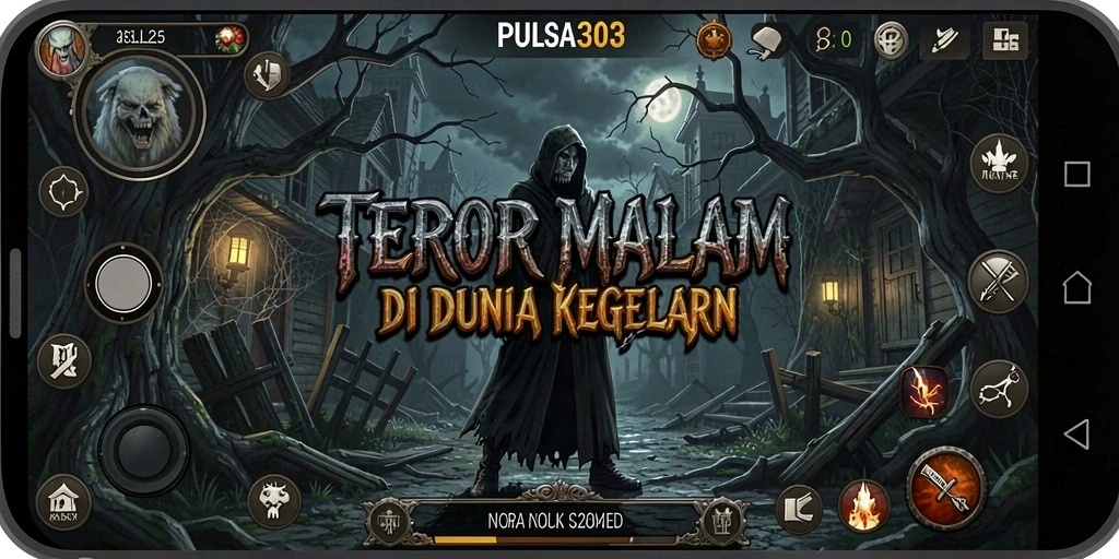 Screenshot gameplay PULSA303 menampilkan suasana horror yang mencekam.