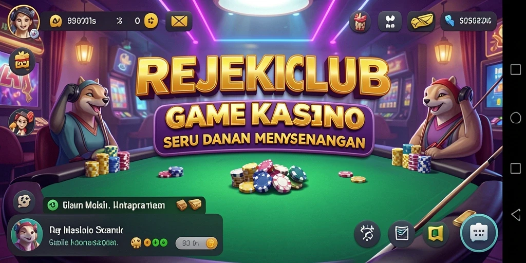 Tampilan gameplay REJEKICLUB yang menarik dengan fitur permainan kasino.