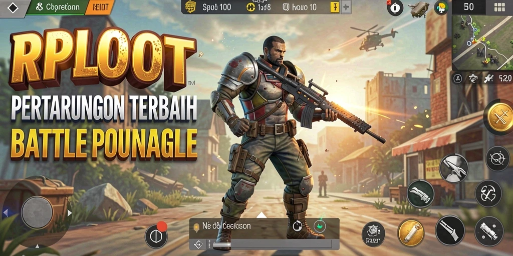 Tampilan gameplay RPLOOT yang intens dan mendebarkan dalam pertarungan Battle Royale.