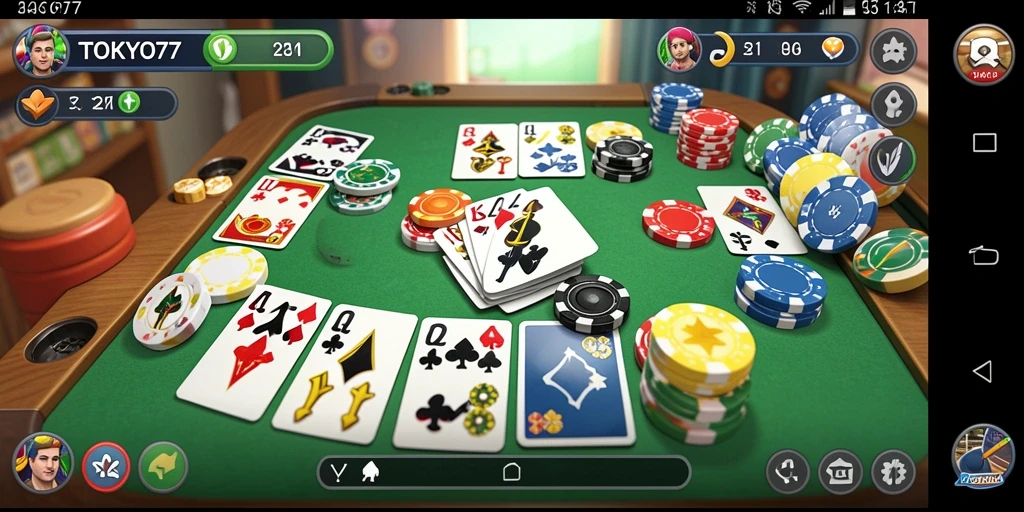 Screenshot utama TOKYO77 menampilkan gameplay Gaple yang menarik.