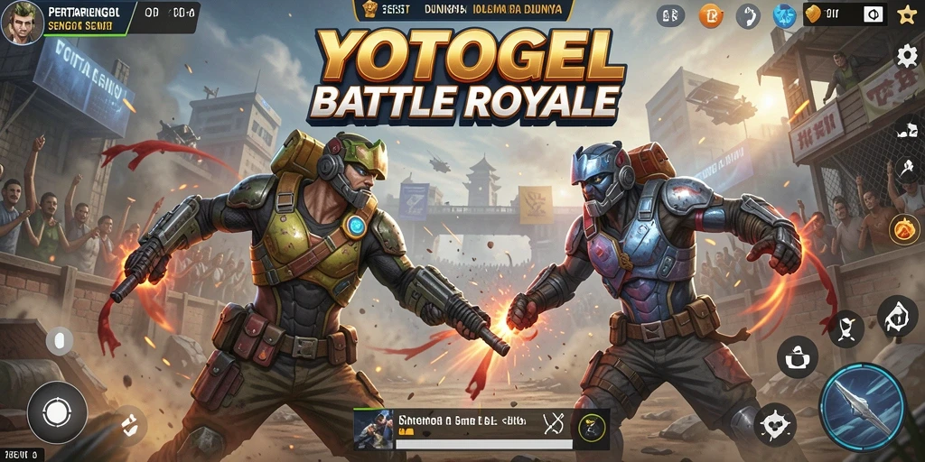 Tampilan gameplay seru YOTOGEL dalam pertempuran Battle Royale.